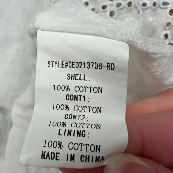 Melloday Dress Womens Small Cream Floral Tier Maxi Smocked Boho Cottage Peasant - Picture 9 of 15